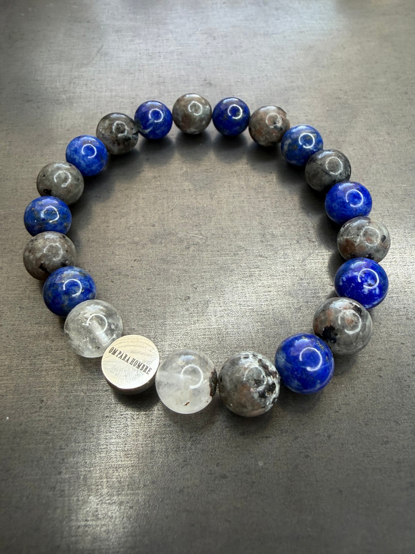 Herkimer Diamond, Yooperlite, and Lapis Lazuli Stretch Bracelet