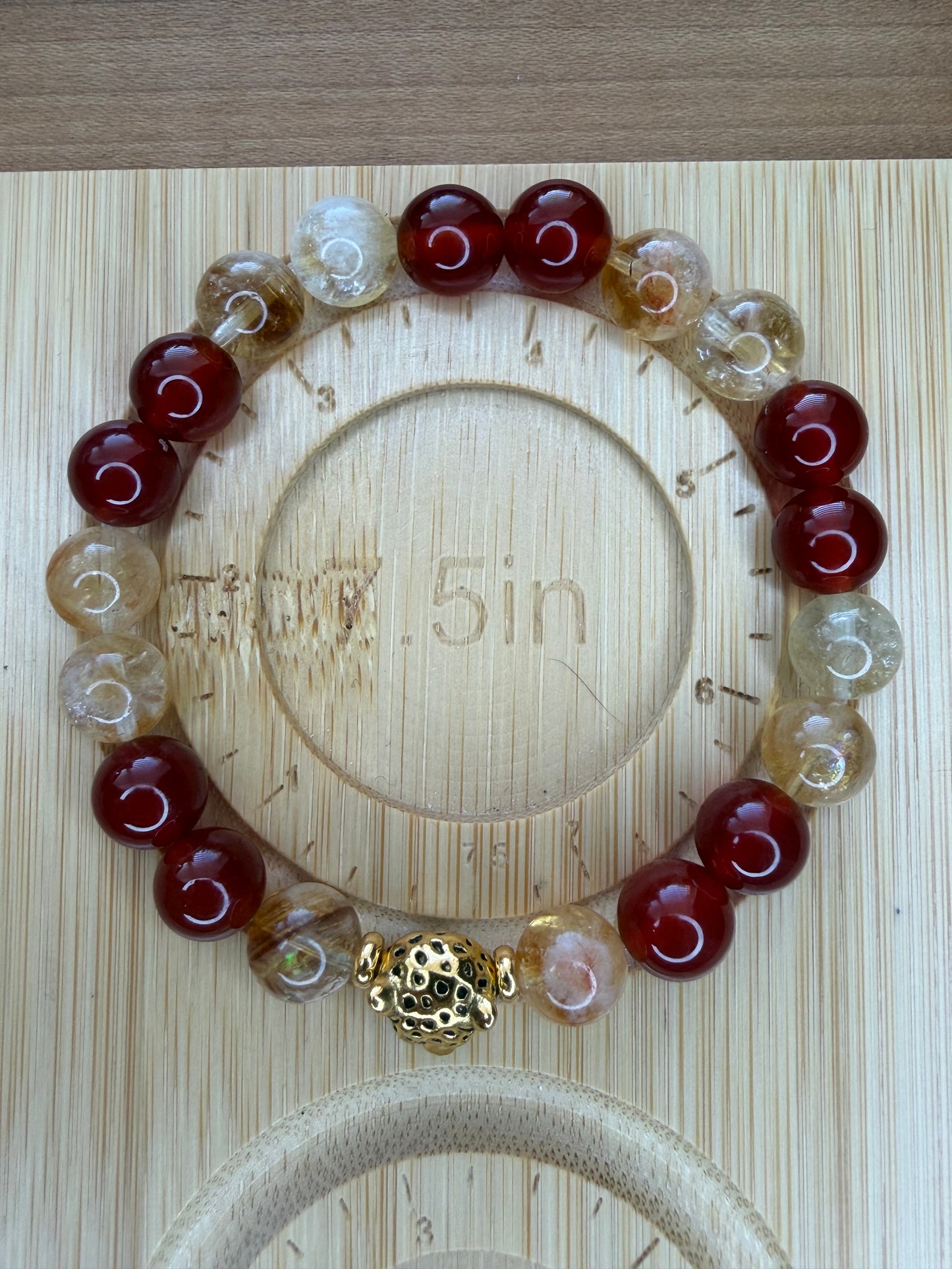 Citrine and Red Agate Stretch Bracelet