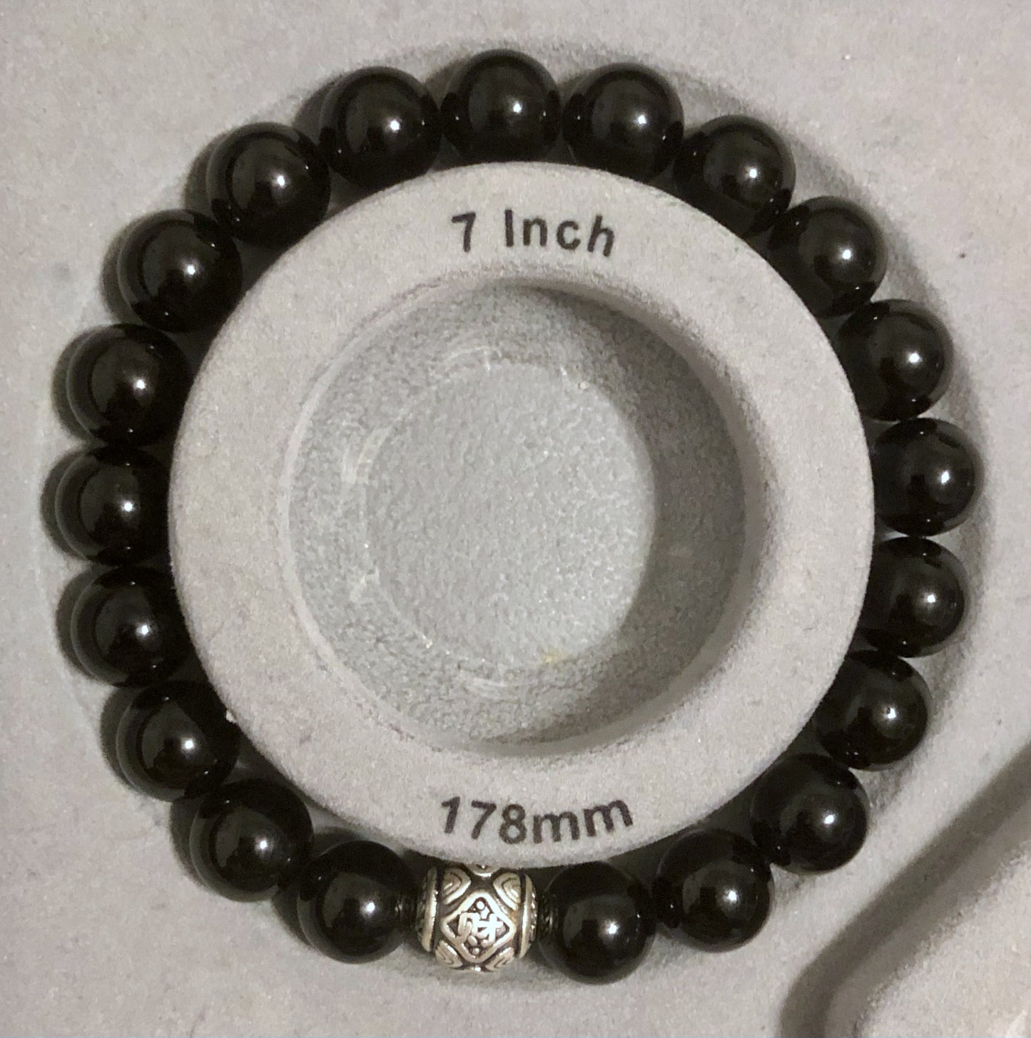 "Peace and Safety" Black Tourmaline Stretch Bracelet