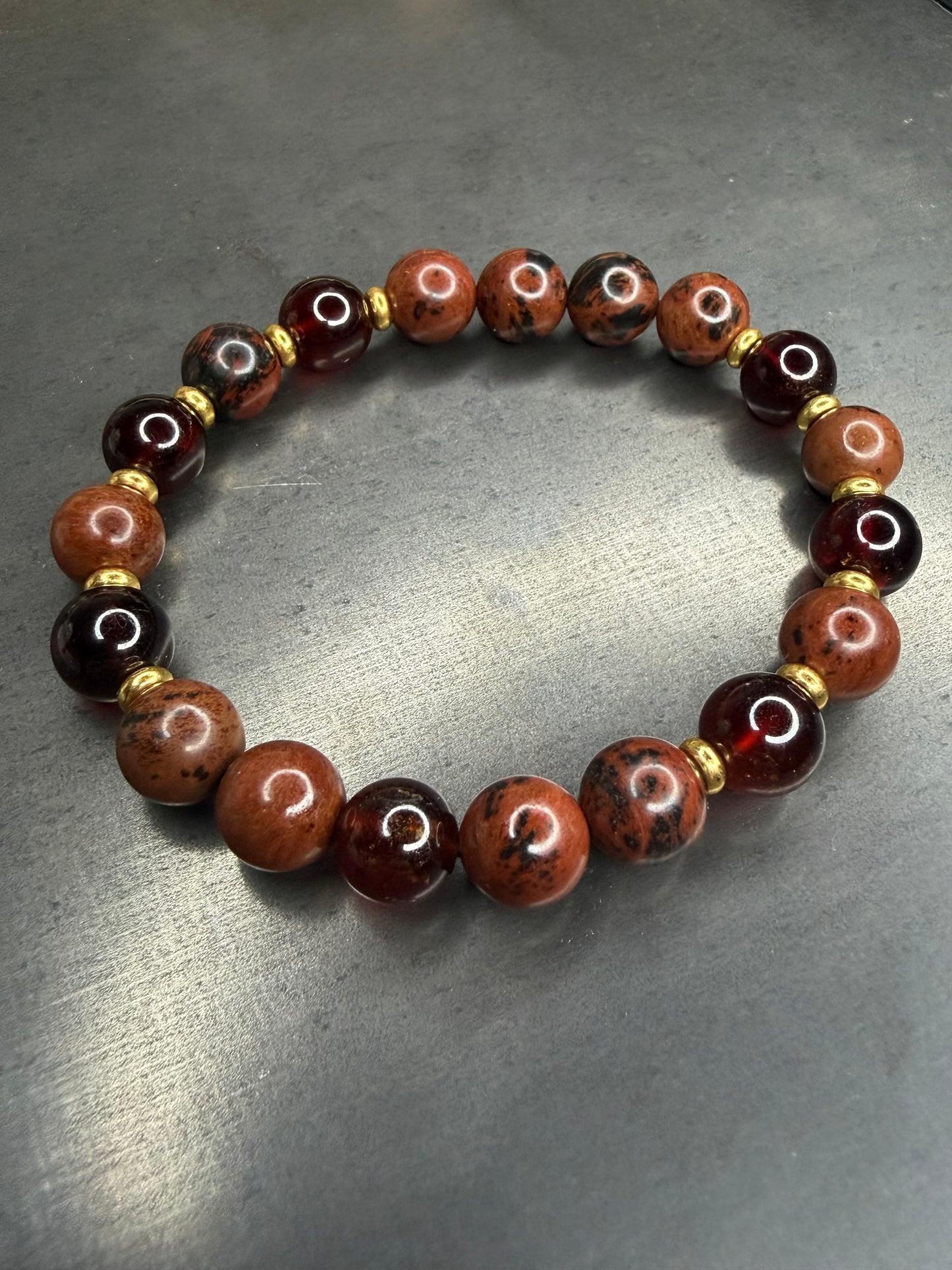 Mahogany Garnet Stretch Bracelet