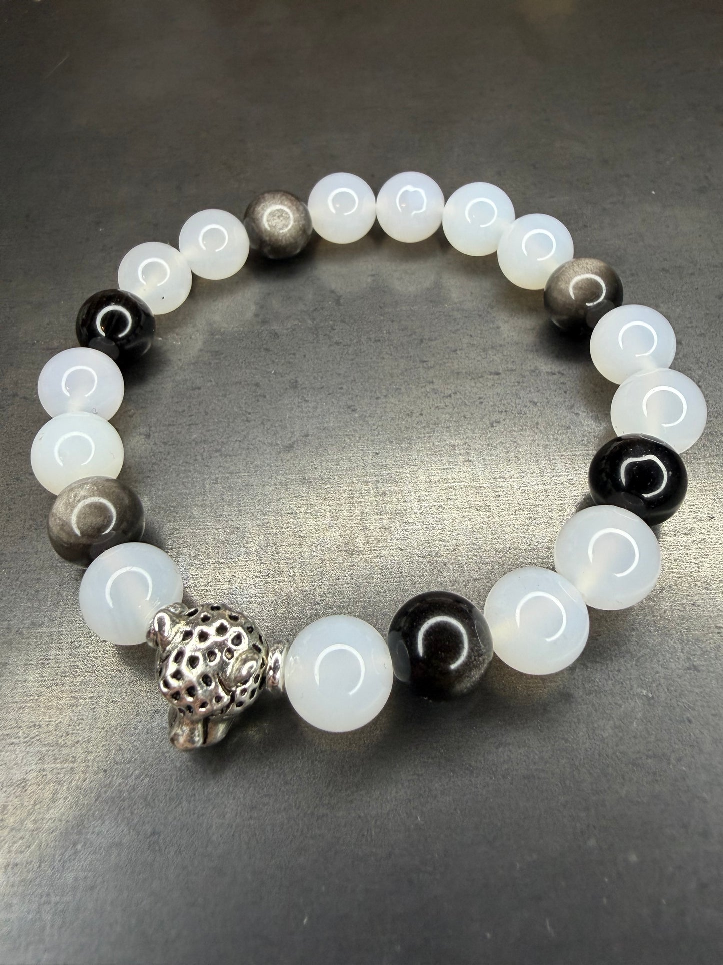 White/ Silver Jaguar Stretch Bracelet