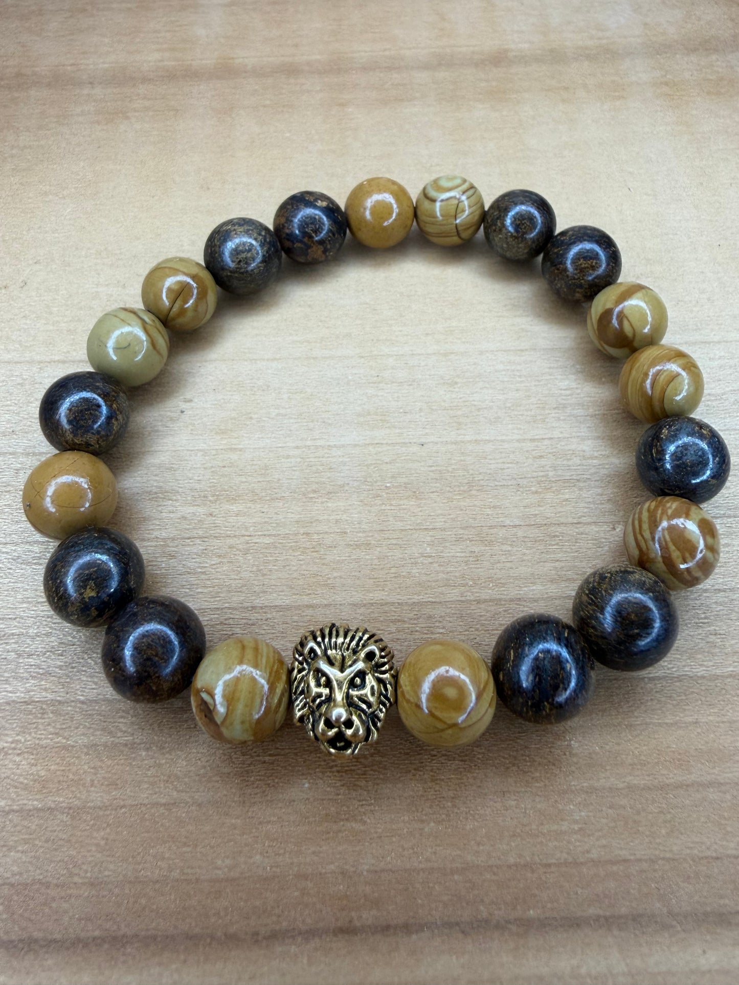 Bronzite/ Wood Jasper Stretch Bracelet