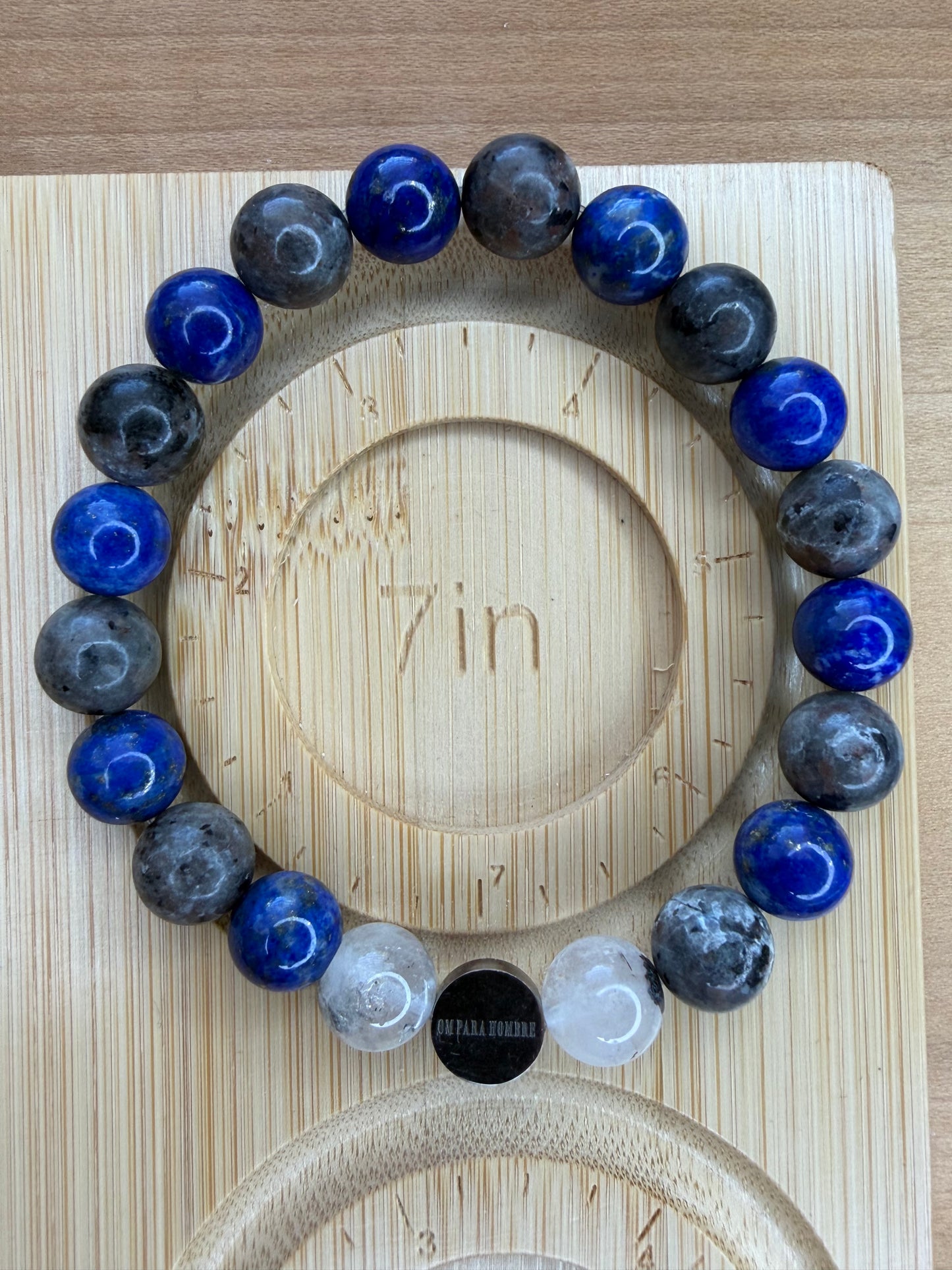 Herkimer Diamond, Yooperlite, and Lapis Lazuli Stretch Bracelet