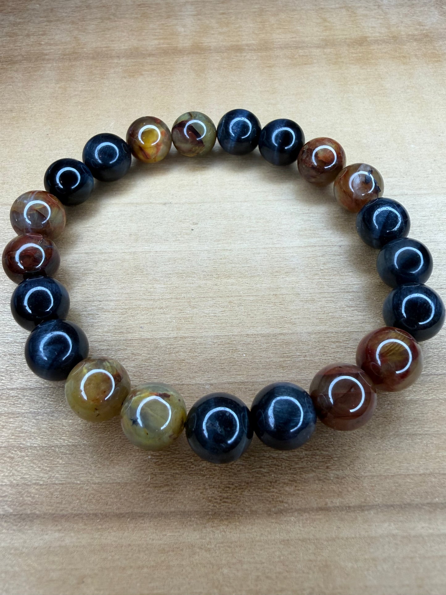 Blue Tiger's Eye and Pietersite Stretch Bracelet