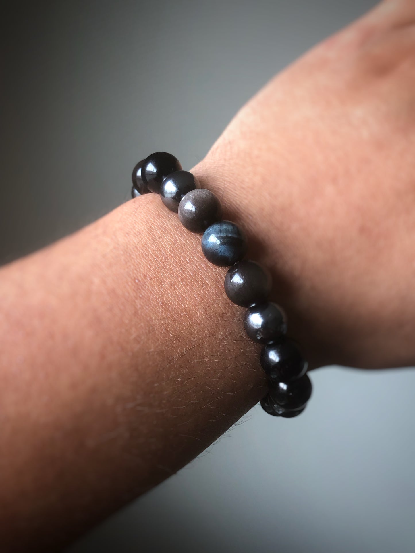 "Triple Protection" Blue/ Silver Variation Stretch Bracelet