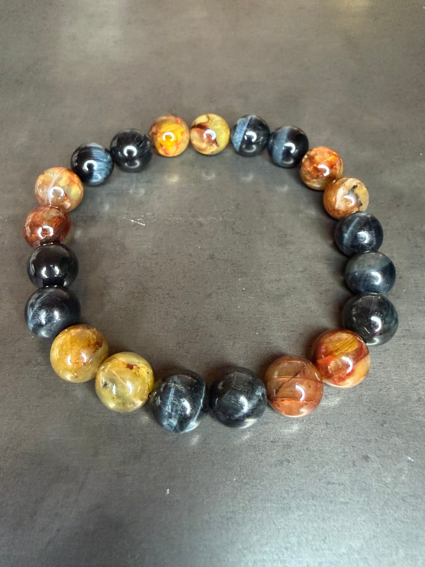 Blue Tiger's Eye and Pietersite Stretch Bracelet