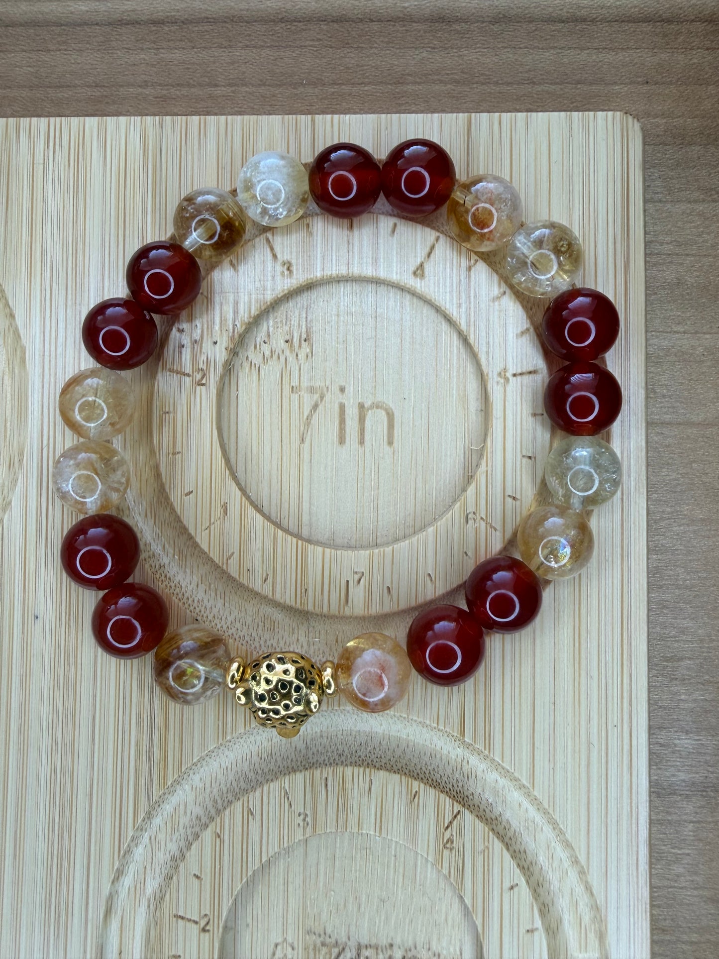 Citrine and Red Agate Stretch Bracelet