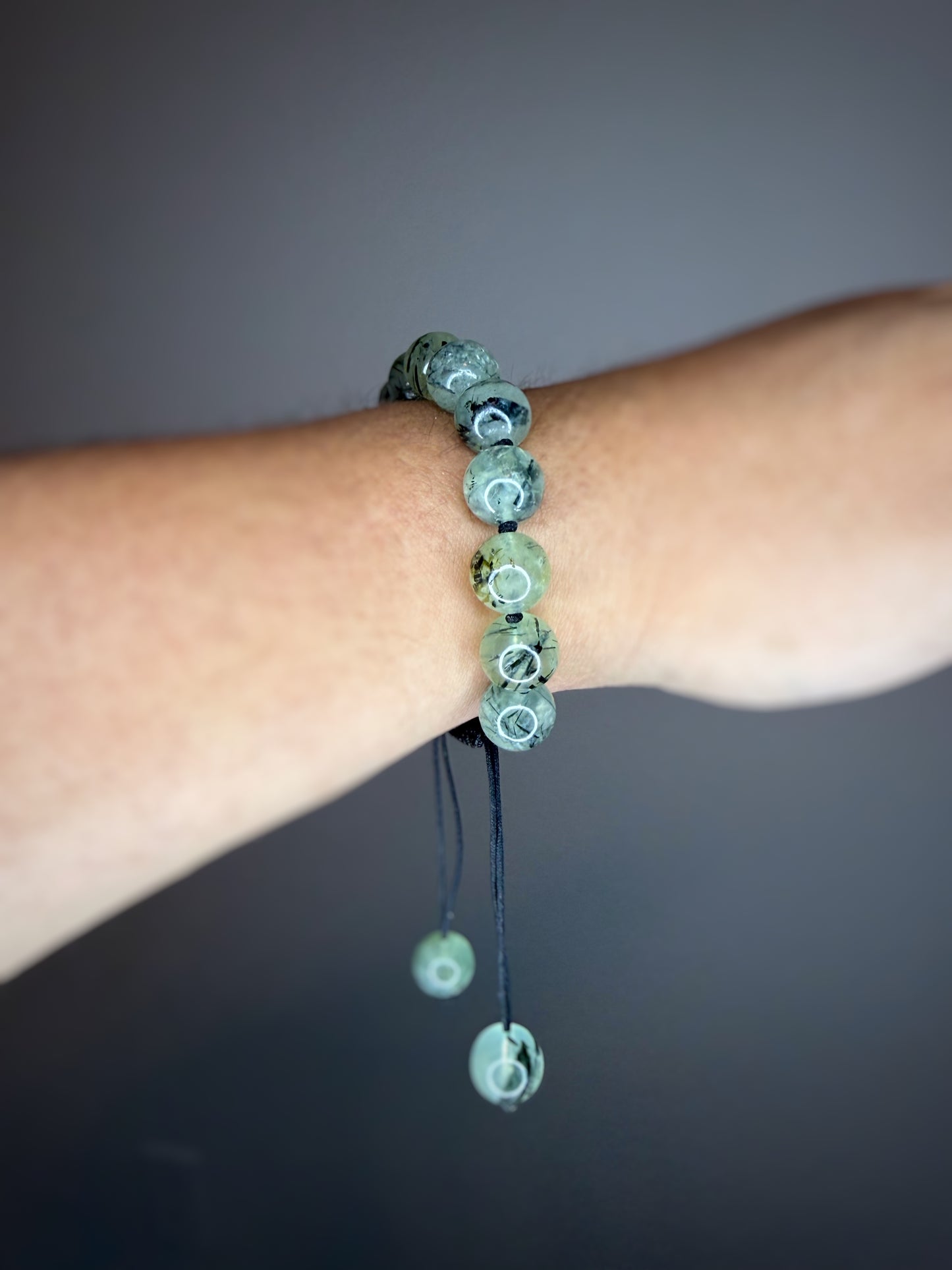 Prehnite String Adjustable Bracelet