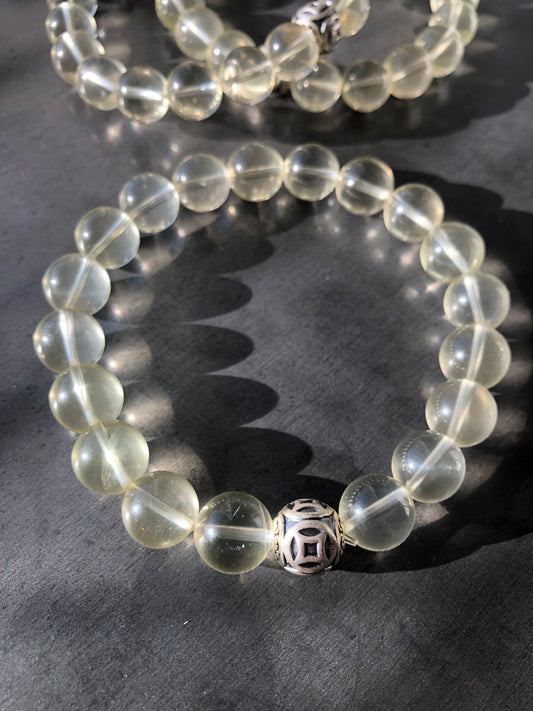 Lucky Coin Lemon Citrine Stretch Bracelet