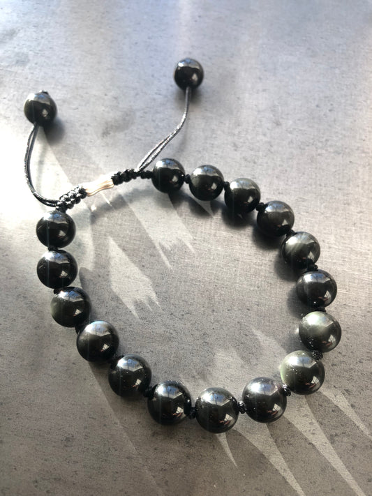 Rainbow Obsidian String Adjustable Bracelet