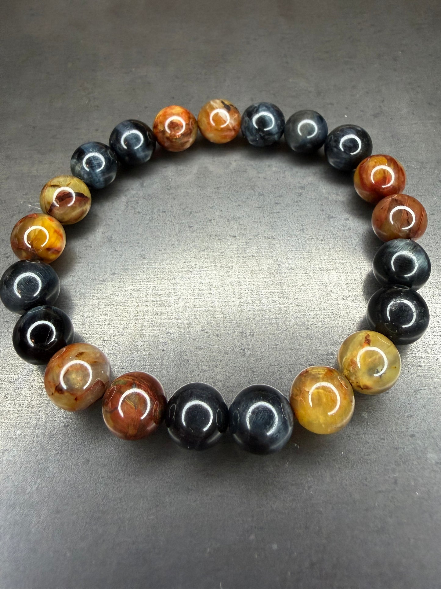 Blue Tiger's Eye and Pietersite Stretch Bracelet
