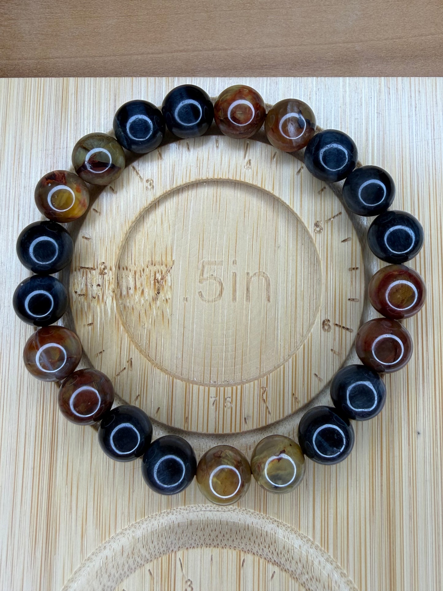 Blue Tiger's Eye and Pietersite Stretch Bracelet