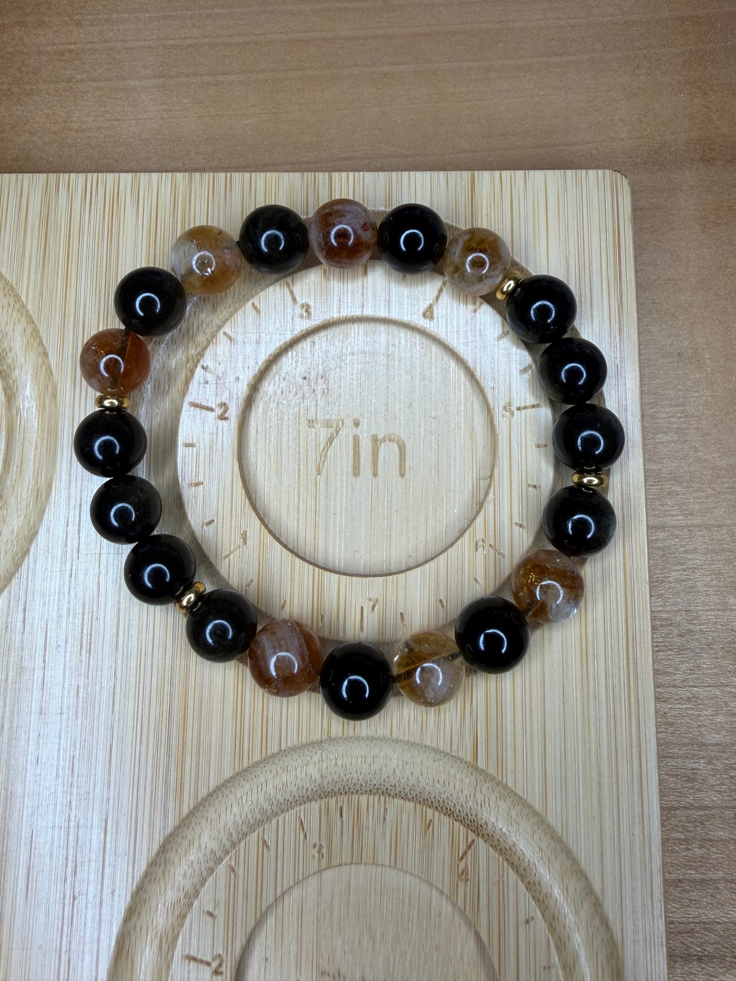 Citrine/ Gold Sheen Obsidian Stretch Bracelet