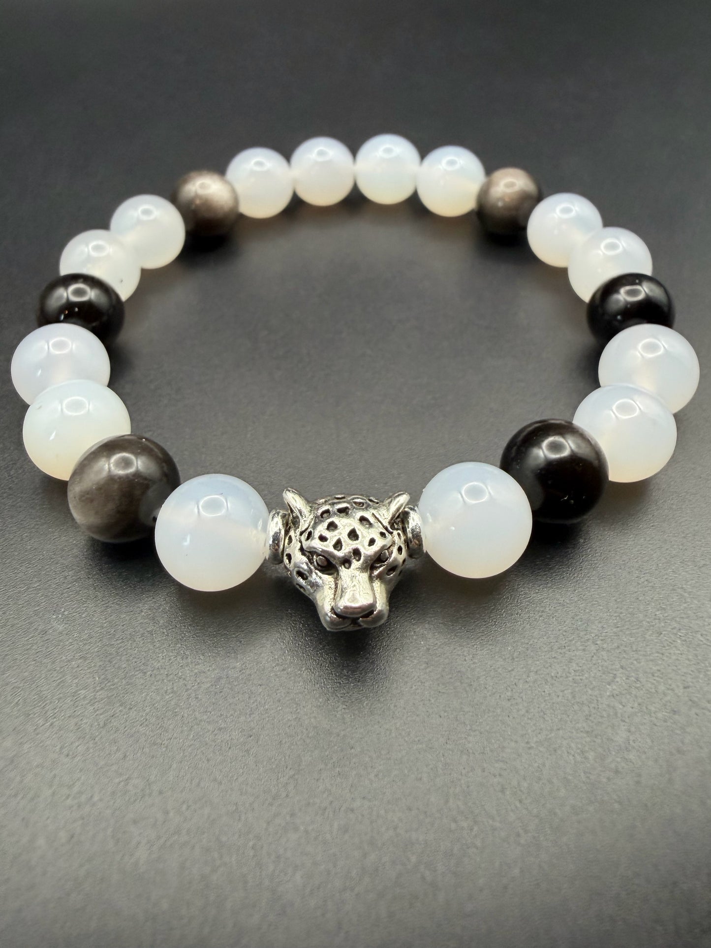 White/ Silver Jaguar Stretch Bracelet