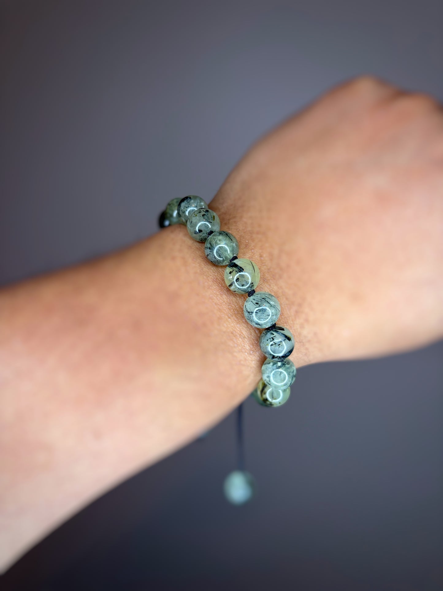 Prehnite String Adjustable Bracelet