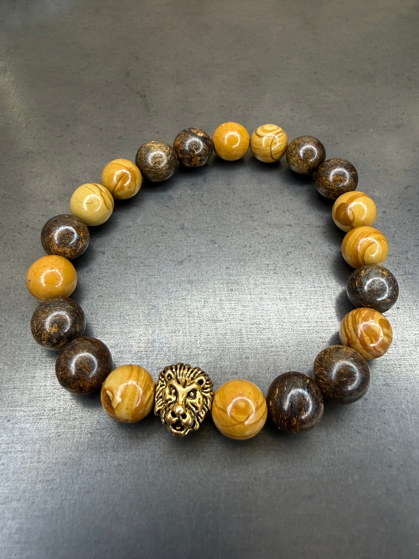 Bronzite/ Wood Jasper Stretch Bracelet