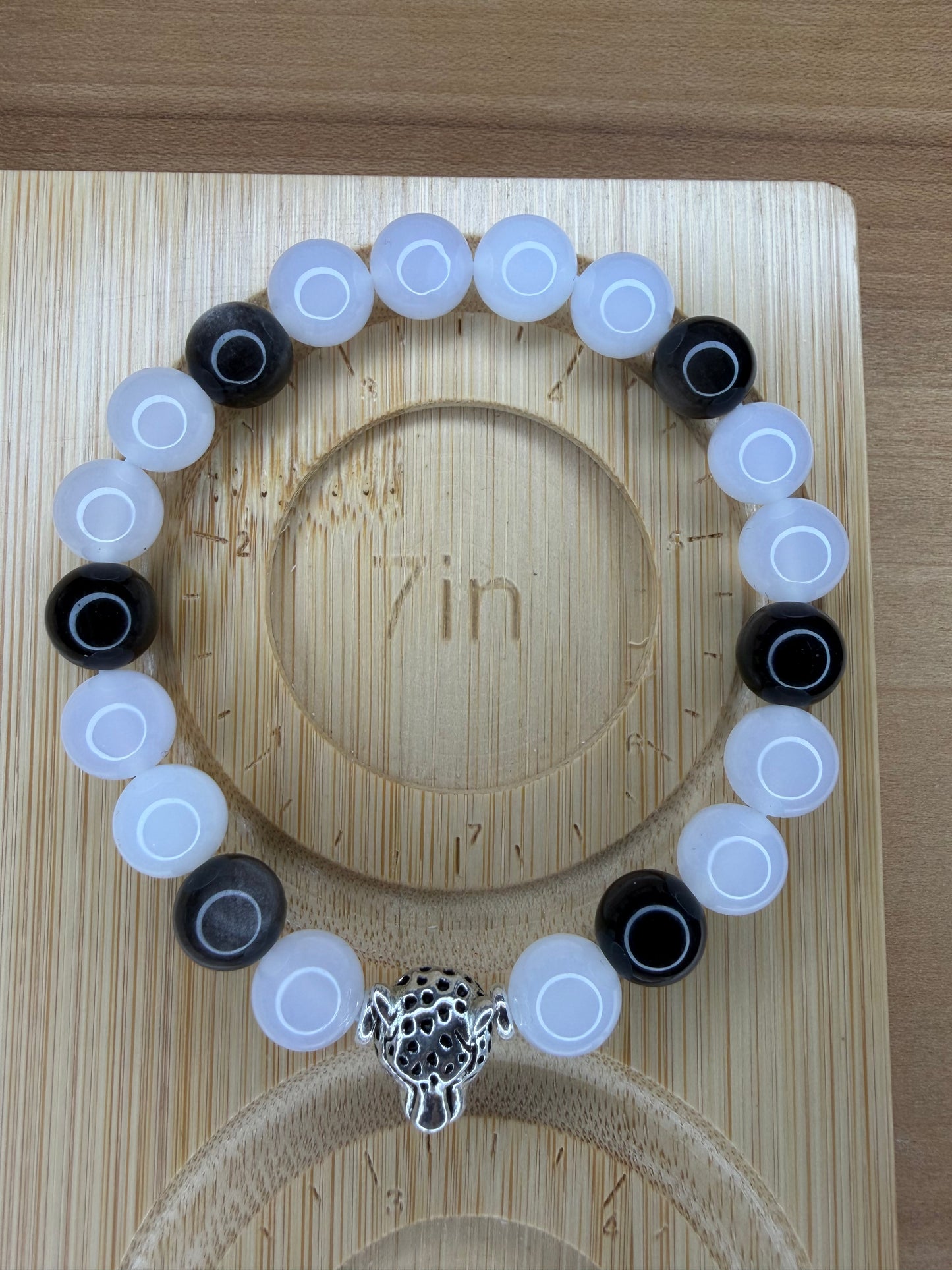 White/ Silver Jaguar Stretch Bracelet
