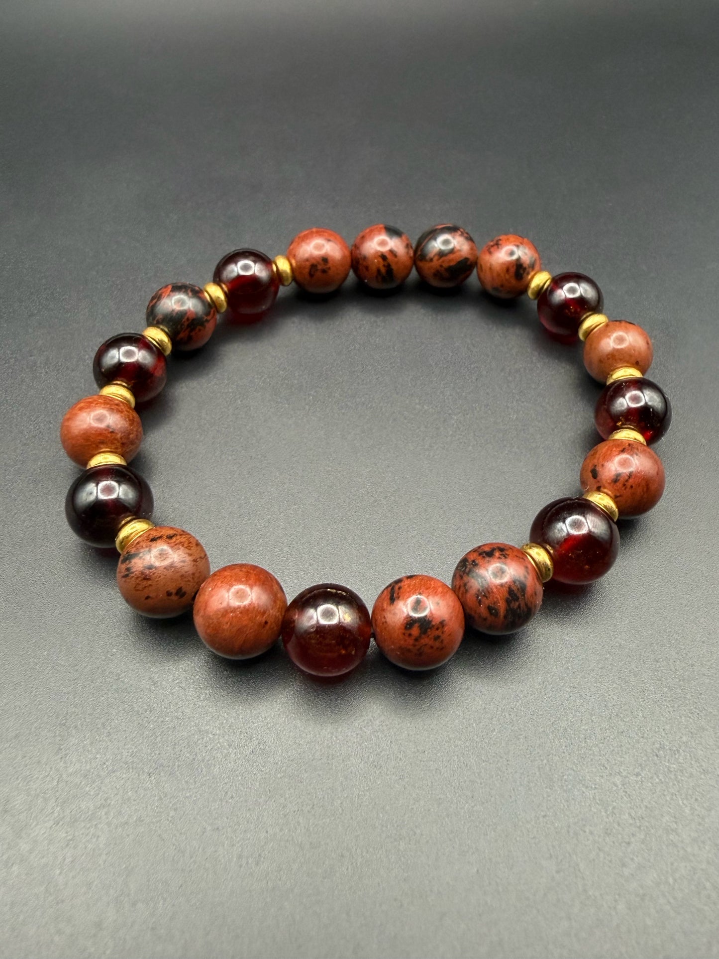 Mahogany Garnet Stretch Bracelet