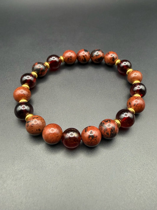 Mahogany Garnet Stretch Bracelet