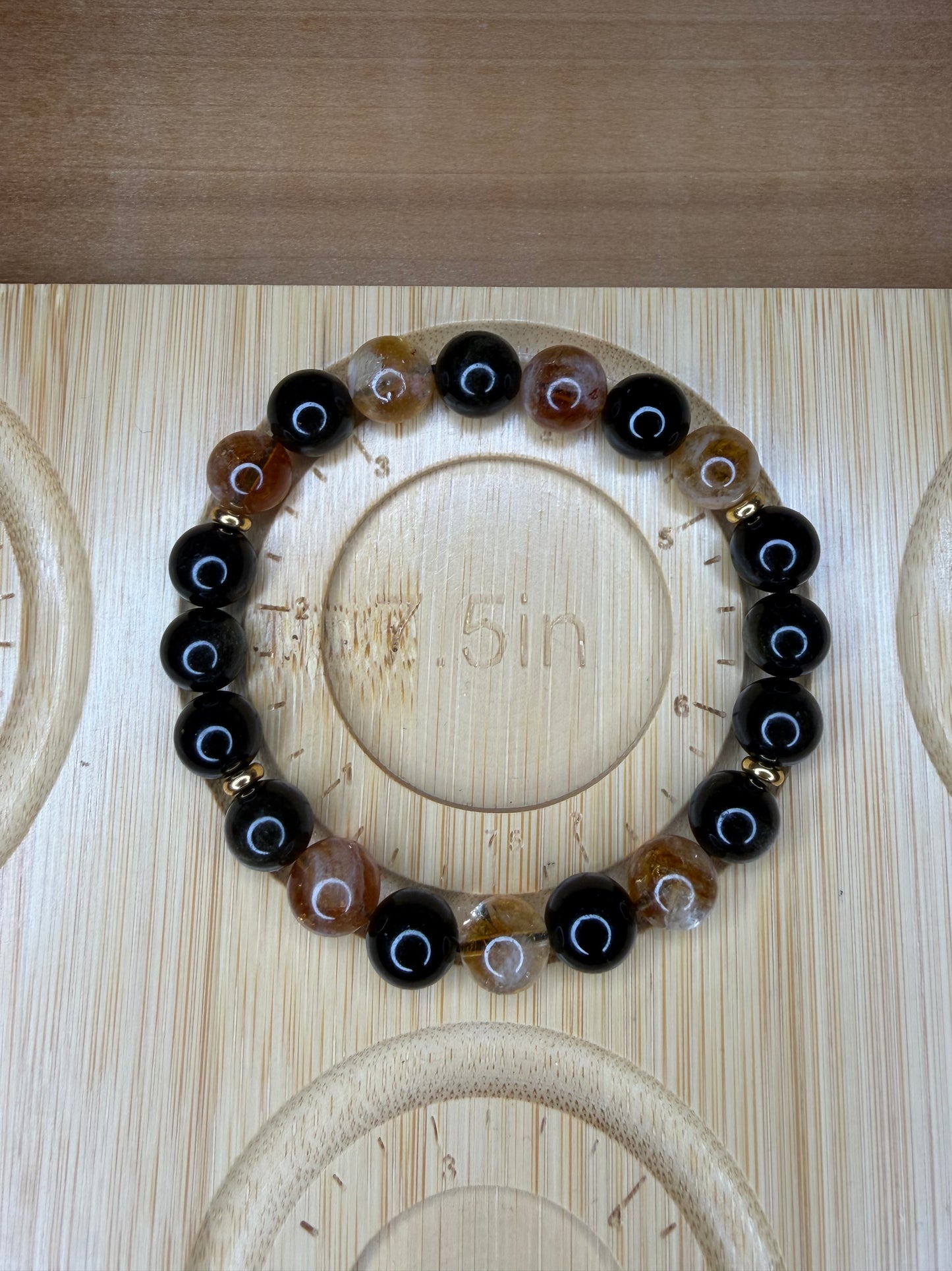 Citrine/ Gold Sheen Obsidian Stretch Bracelet