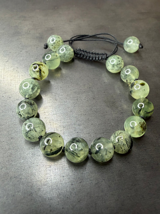 Prehnite String Adjustable Bracelet