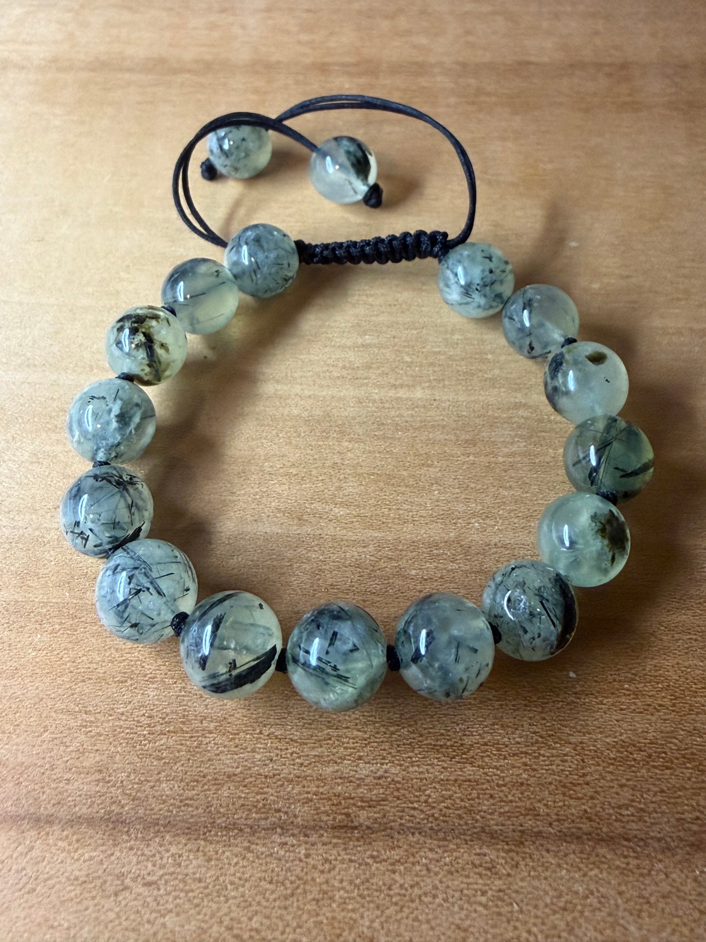Prehnite String Adjustable Bracelet