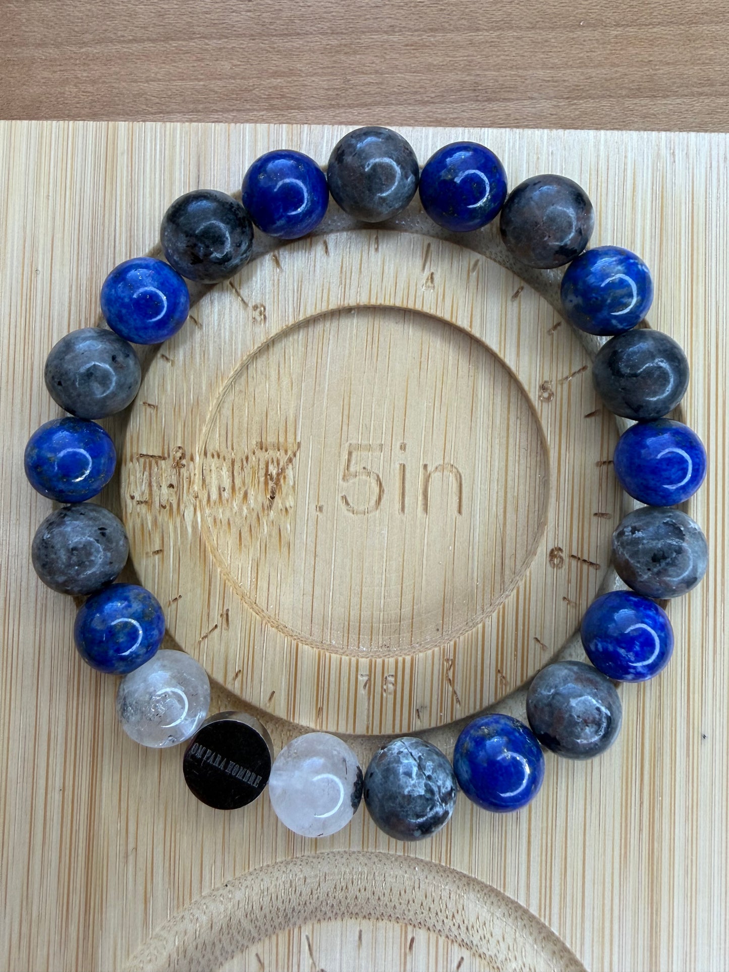 Herkimer Diamond, Yooperlite, and Lapis Lazuli Stretch Bracelet