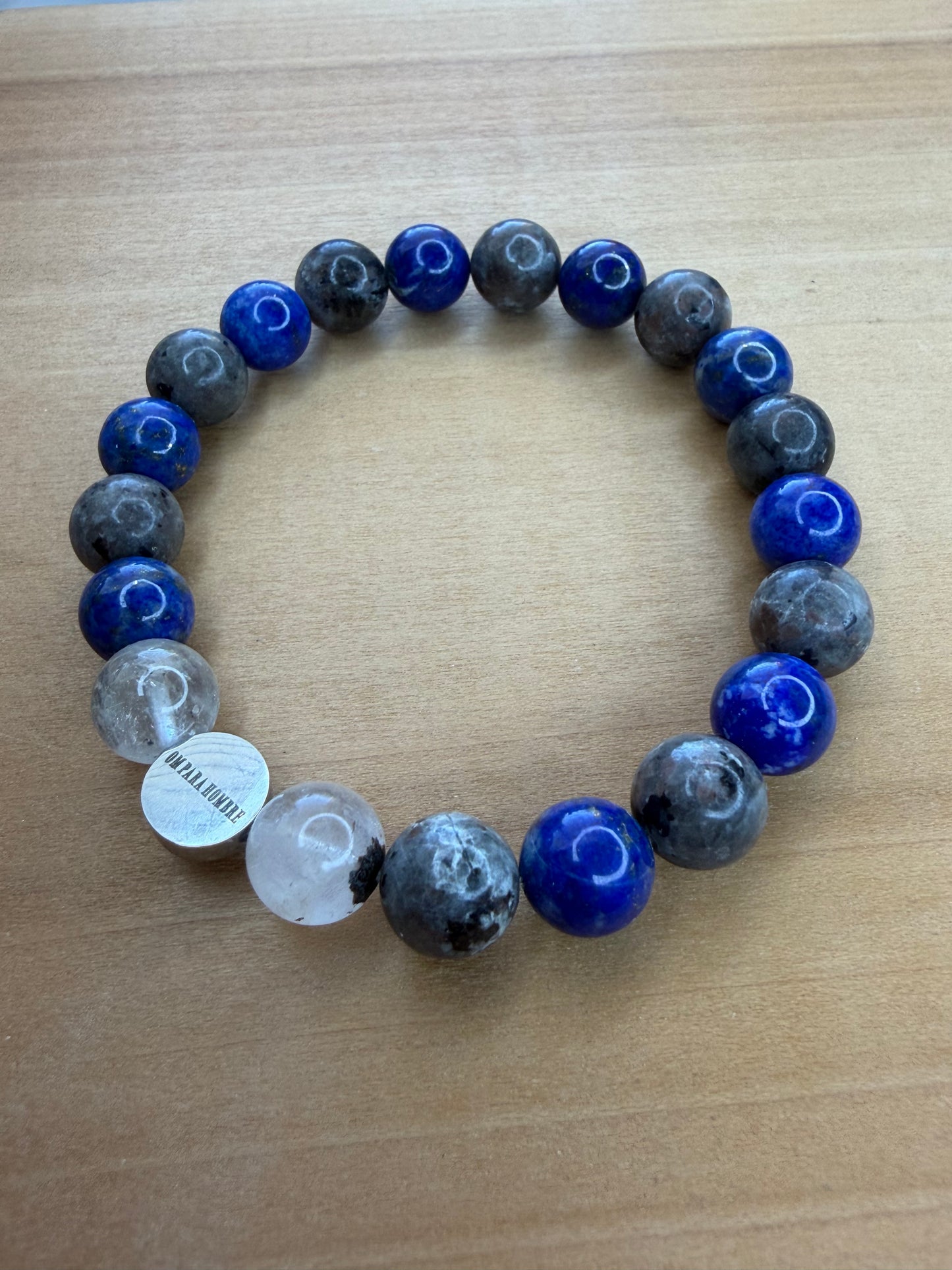 Herkimer Diamond, Yooperlite, and Lapis Lazuli Stretch Bracelet