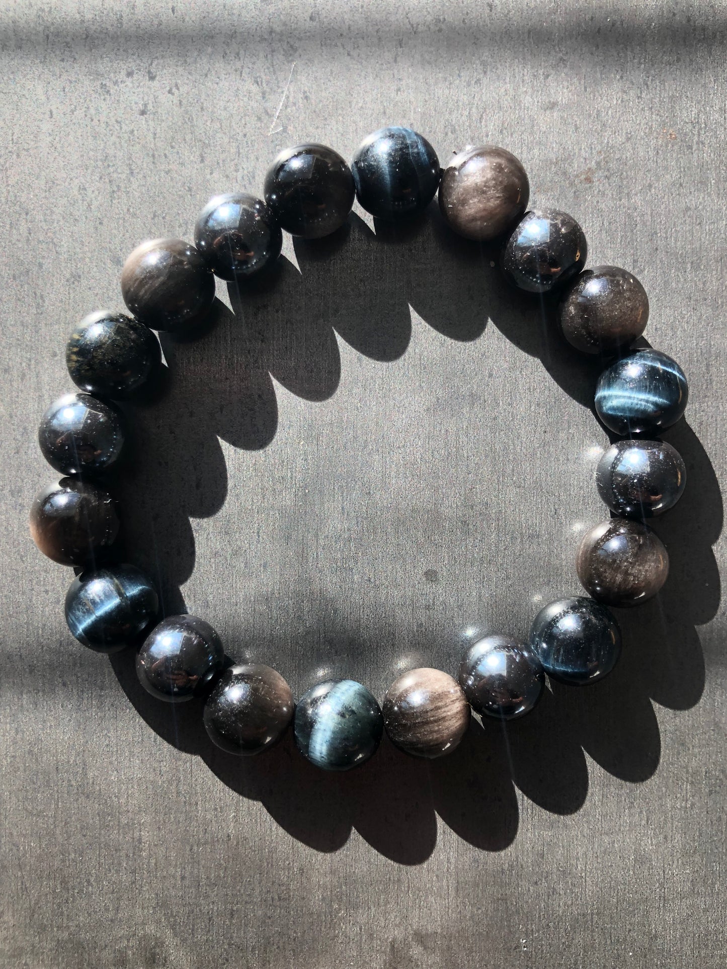 "Triple Protection" Blue/ Silver Variation Stretch Bracelet