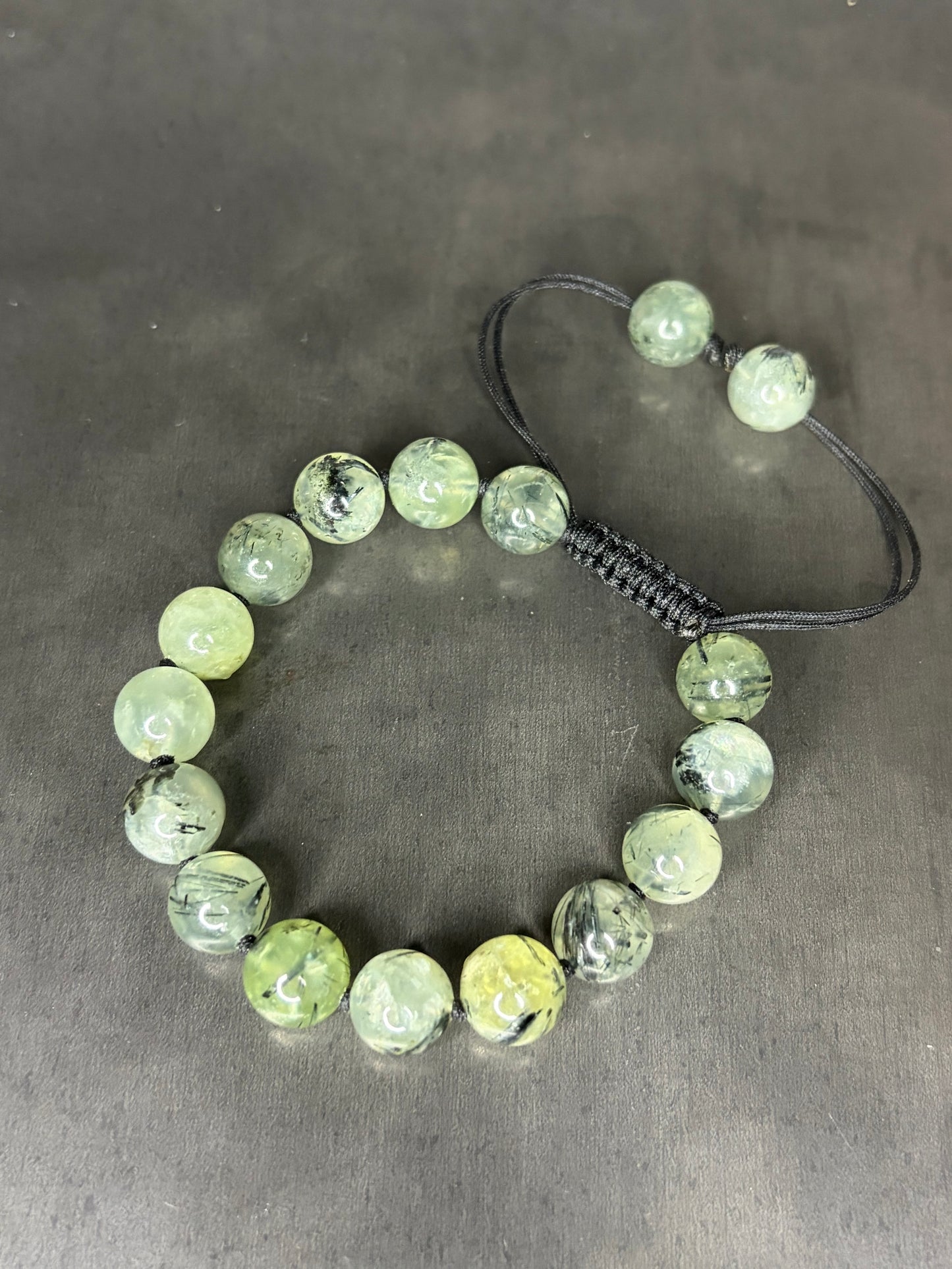 Prehnite String Adjustable Bracelet