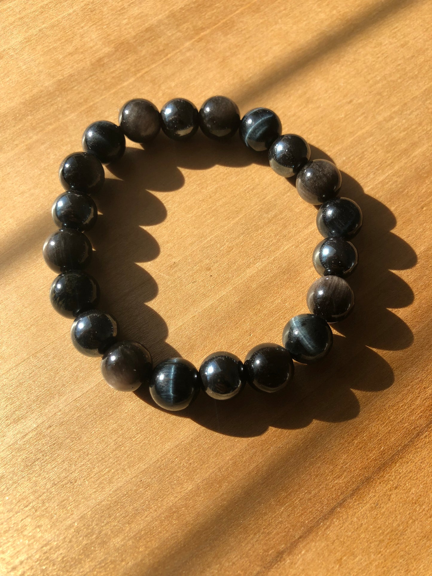 "Triple Protection" Blue/ Silver Variation Stretch Bracelet