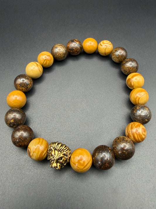 Bronzite/ Wood Jasper Stretch Bracelet