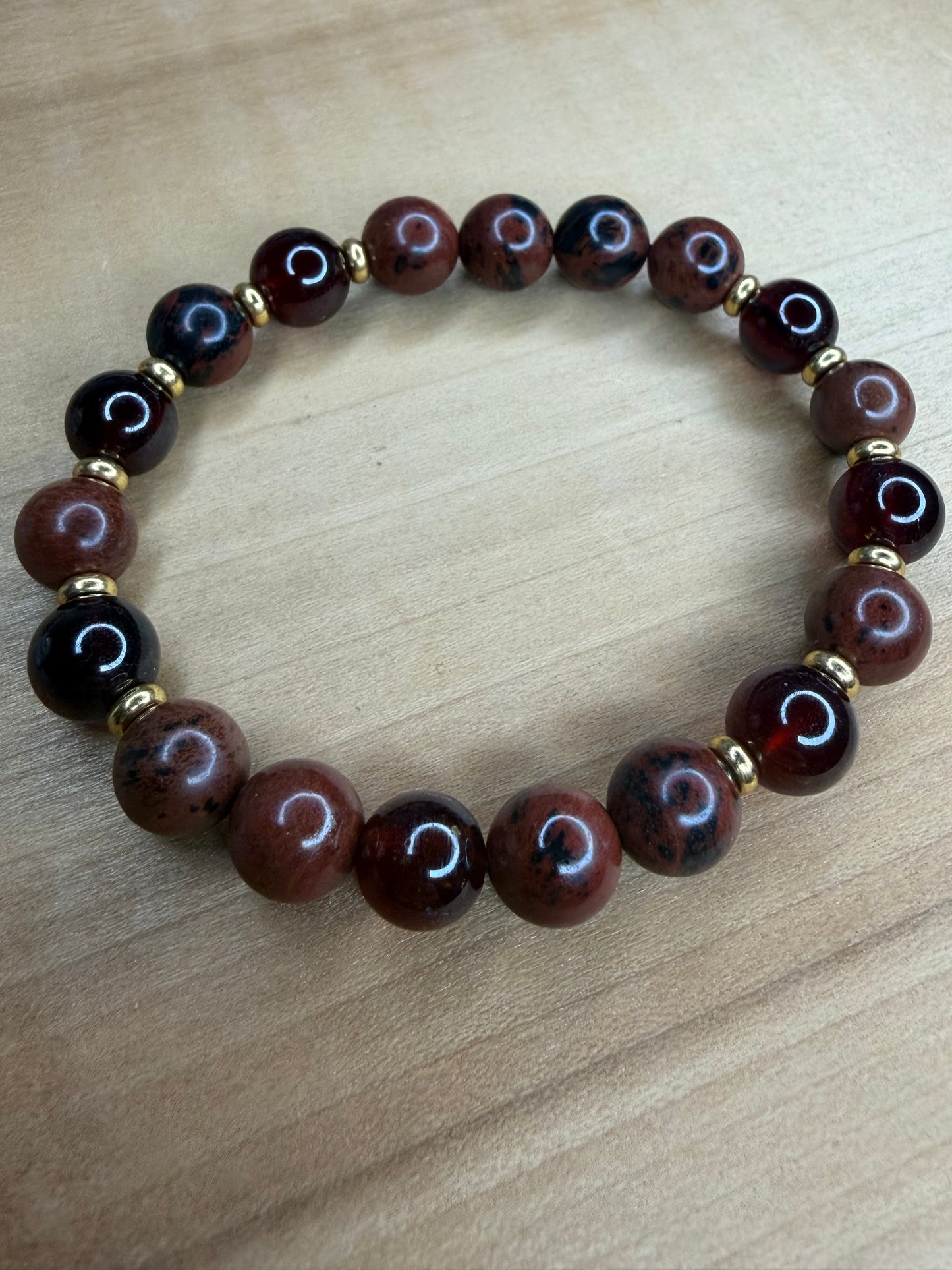 Mahogany Garnet Stretch Bracelet